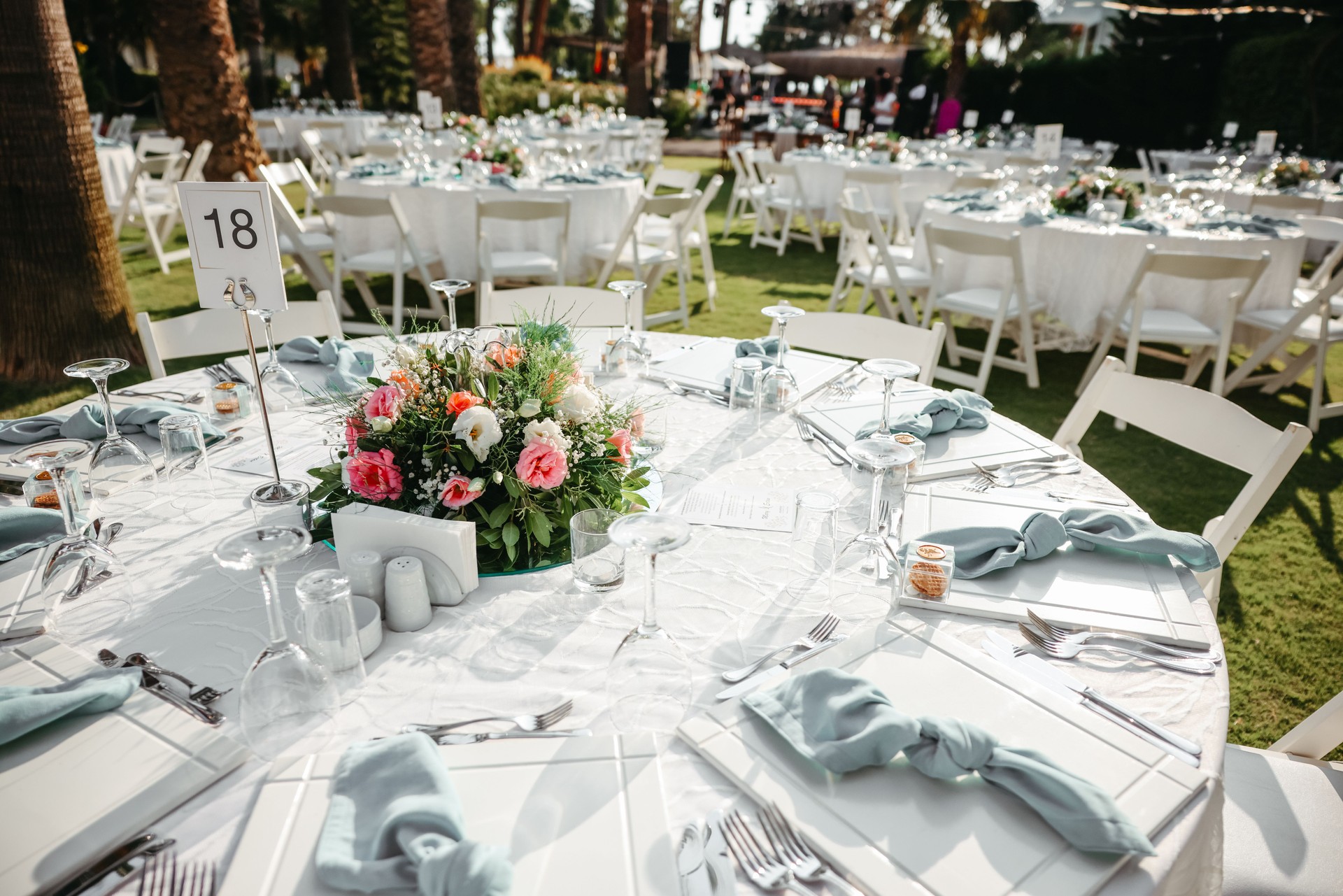 Table setting for an event party or wedding reception